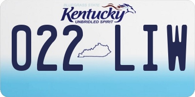 KY license plate 022LIW