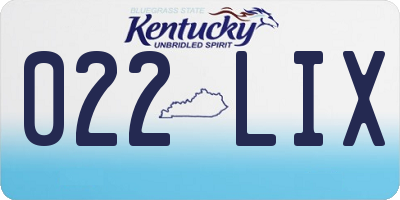 KY license plate 022LIX