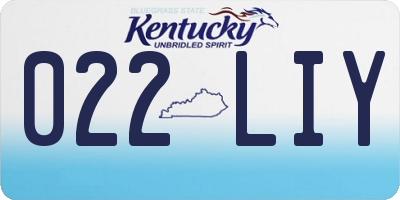 KY license plate 022LIY