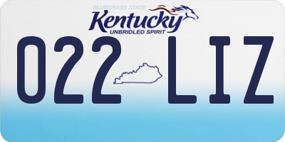 KY license plate 022LIZ