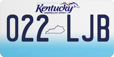 KY license plate 022LJB