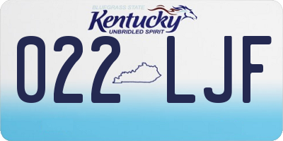 KY license plate 022LJF
