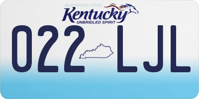 KY license plate 022LJL