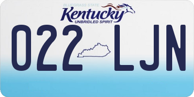 KY license plate 022LJN