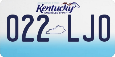 KY license plate 022LJO