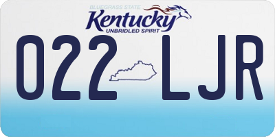 KY license plate 022LJR