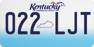 KY license plate 022LJT