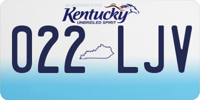 KY license plate 022LJV