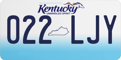 KY license plate 022LJY