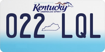 KY license plate 022LQL