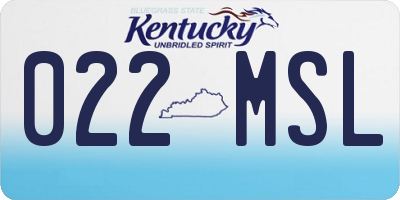 KY license plate 022MSL