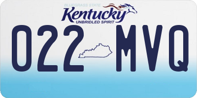 KY license plate 022MVQ
