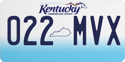 KY license plate 022MVX