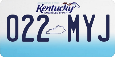 KY license plate 022MYJ