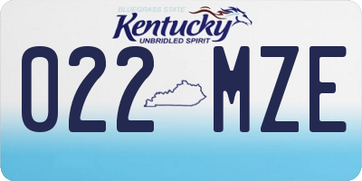KY license plate 022MZE