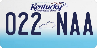 KY license plate 022NAA