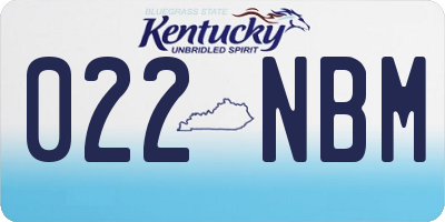 KY license plate 022NBM