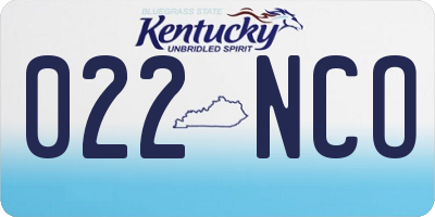 KY license plate 022NCO