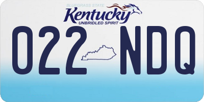 KY license plate 022NDQ