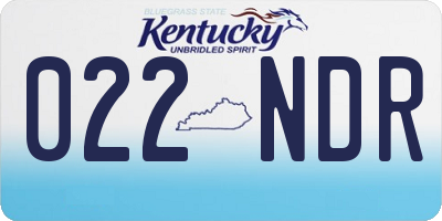KY license plate 022NDR