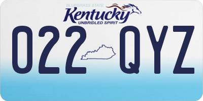KY license plate 022QYZ