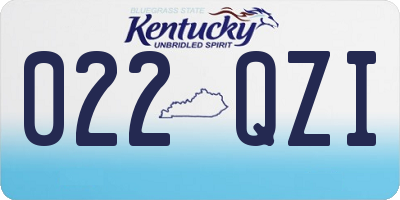 KY license plate 022QZI