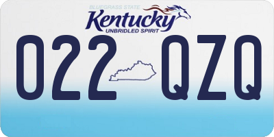 KY license plate 022QZQ