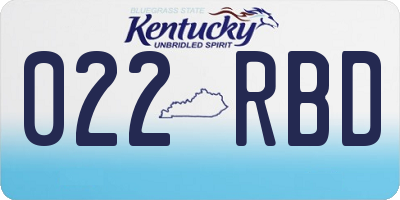 KY license plate 022RBD