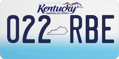 KY license plate 022RBE