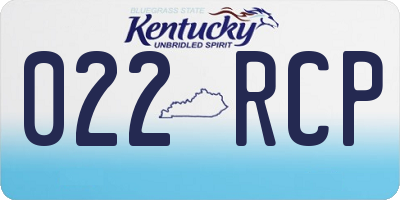 KY license plate 022RCP