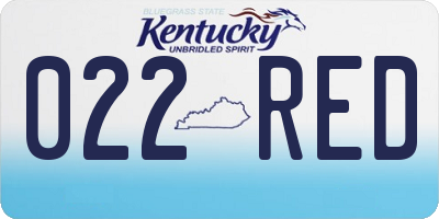 KY license plate 022RED