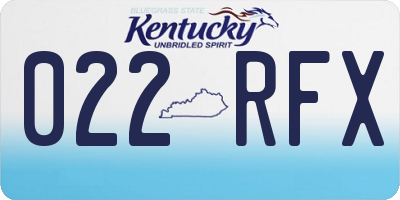 KY license plate 022RFX