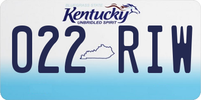 KY license plate 022RIW