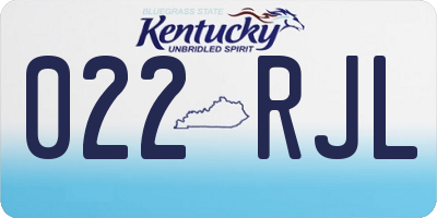 KY license plate 022RJL
