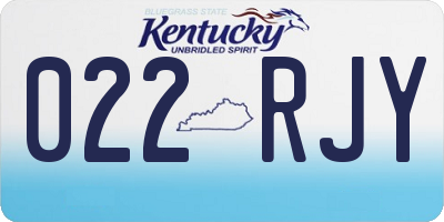 KY license plate 022RJY