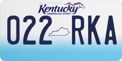 KY license plate 022RKA