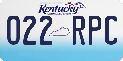 KY license plate 022RPC