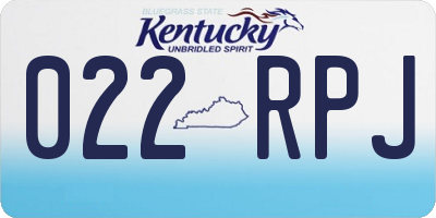 KY license plate 022RPJ