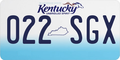KY license plate 022SGX