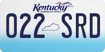 KY license plate 022SRD