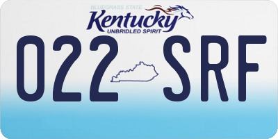 KY license plate 022SRF