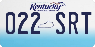 KY license plate 022SRT