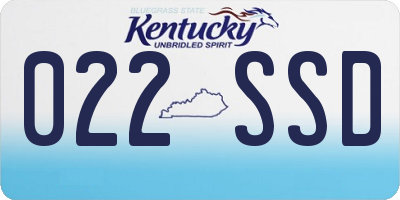 KY license plate 022SSD
