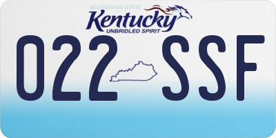 KY license plate 022SSF
