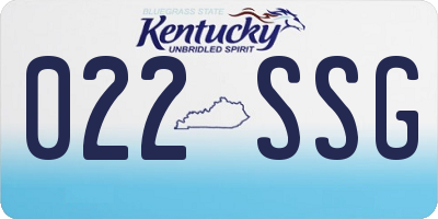 KY license plate 022SSG