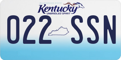 KY license plate 022SSN