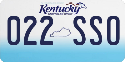 KY license plate 022SSO