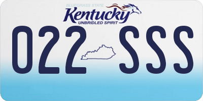 KY license plate 022SSS