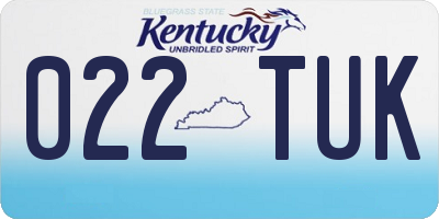 KY license plate 022TUK