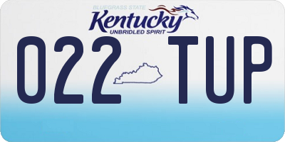 KY license plate 022TUP